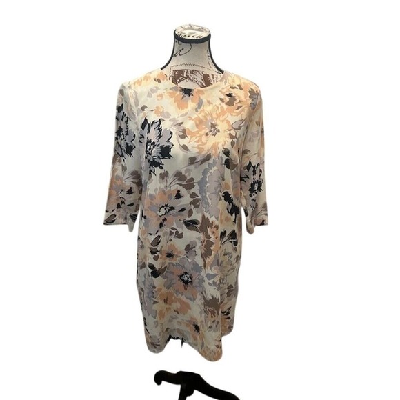 Fossil Women's Size 4‎ Floral Silk Midi Shift Dress Multicolor Casual - Picture 1 of 8